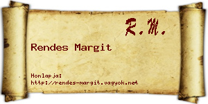 Rendes Margit névjegykártya